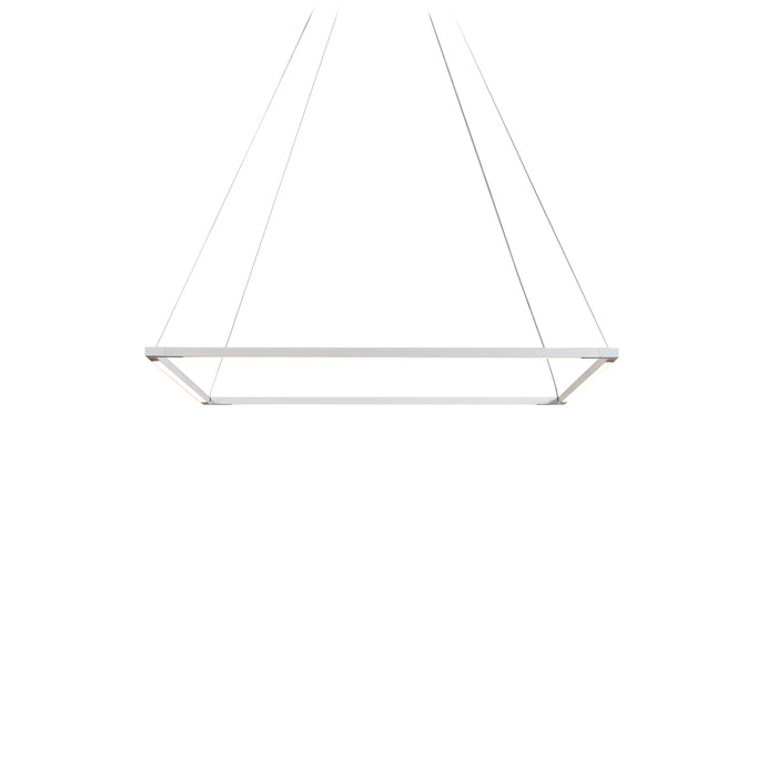 Z-Bar Pendant Medium Square, Soft Warm, Matte White, 26" x 26"